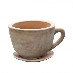 Terracotta kop & schotel (16x13cm)