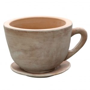 Terracotta kop & schotel (24x19cm)
