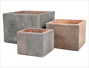 Terracotta Cube set van 3 (black clay)