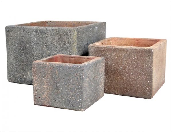 Terracotta Cube set van 3 (black clay)