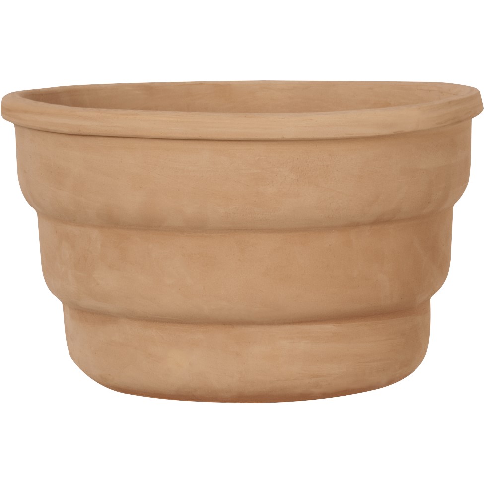 Kleine ronde terracotta potten met diameter t/m 40cm