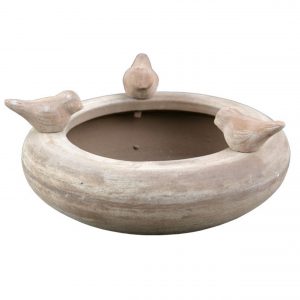 Terracotta vogelbad rond