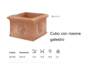 Cubo con Rosone 18cm