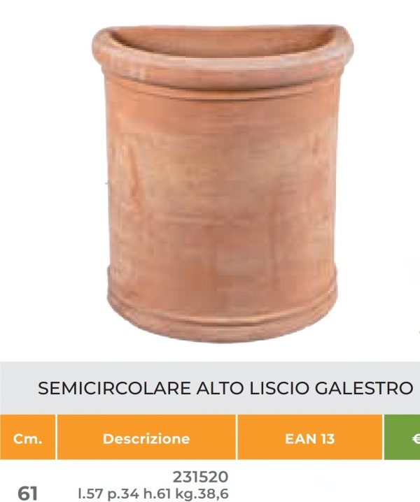 Semicircolare Alto Liscio Toscano